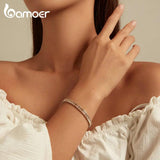 Shining Square Zircon Bracelet Platinum Plated Women's Gift Jewelry