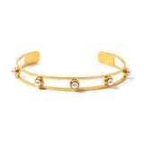 Uworld Unique Pearl Cuff Bracelet Metal Open Wrist Party Gift