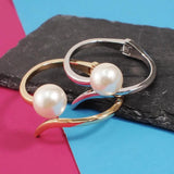 Big Pearl Open Bangles for Women, Arm Cuff Bracelets
