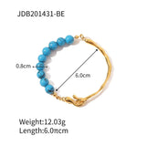 Youthway Pearl Stone Stainless Steel Bracelet 18K Plated Unique Jewelry