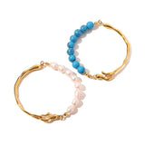 Youthway Pearl Stone Stainless Steel Bracelet 18K Plated Unique Jewelry