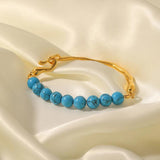 Youthway Pearl Stone Stainless Steel Bracelet 18K Plated Unique Jewelry