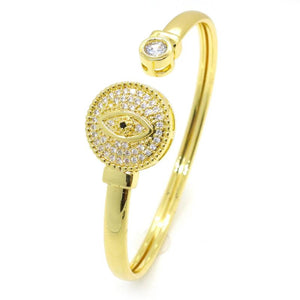 Micro Zirconia Lucky Eye Bracelet 18K Copper Plated Jewelry