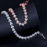 CWWZircons Rome Chain Link 5A CZ Crystal Bracelet For Women CB050