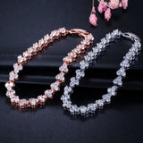 CWWZircons Rome Chain Link 5A CZ Crystal Bracelet For Women CB050