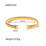 Uworld 316L Stainless Steel Bangle Bracelet Minimalist Metalic Golden 18 K Cuff