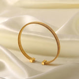 Uworld 316L Stainless Steel Bangle Bracelet Minimalist Metalic Golden 18 K Cuff