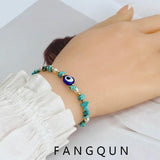 Natural Turquoises Stone Bracelet with Pearl Beads