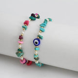 Natural Turquoises Stone Bracelet with Pearl Beads