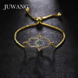 Copper Adjustable Chain Bracelet CZ Fatima Hand Charm