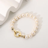 French Vintage Freshwater Pearl Bracelet 14K Plated Stainless Steel