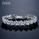 CZ Leaf Bracelet for Women Wedding Jewelry FSBP2126
