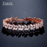 CZ Leaf Bracelet for Women Wedding Jewelry FSBP2126