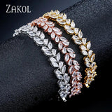 CZ Leaf Bracelet for Women Wedding Jewelry FSBP2126