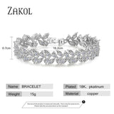 CZ Leaf Bracelet for Women Wedding Jewelry FSBP2126