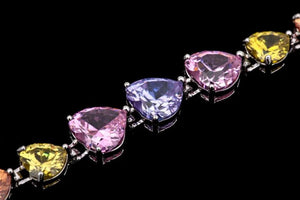 Arrivel Heart Bracelets, Colorful Cubic Zircon Bangles, Bride Jewelry