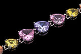 Arrivel Heart Bracelets, Colorful Cubic Zircon Bangles, Bride Jewelry