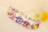 Arrivel Heart Bracelets, Colorful Cubic Zircon Bangles, Bride Jewelry