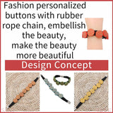 Charm Rubber Wood Gothic Bangle Bracelet
