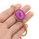 Irregular Stone Crystal Cluster Bracelet Vintage Beach Handwork Bangle