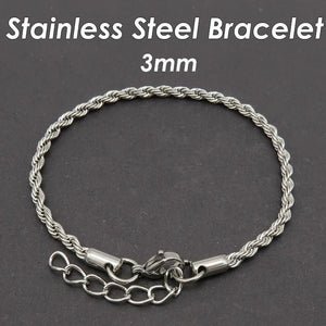 10 Pieces Stainless Steel Rope Bracelet for Women Men