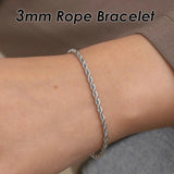 10 Pieces Stainless Steel Rope Bracelet for Women Men