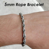 10 Pieces Stainless Steel Rope Bracelet for Women Men