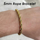 10 Pieces Stainless Steel Rope Bracelet for Women Men