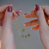 Hetian Jade Bracelet Women Round Bead Simple Lucky Jewelry Gift