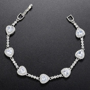 Shining Heart Zircon Bracelet - High Quality Square Shape - VL222
