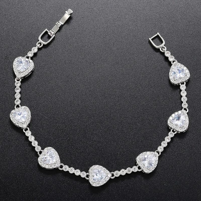 Shining Heart Zircon Bracelet - High Quality Square Shape - VL222