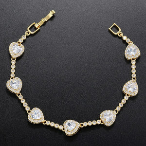 Shining Heart Zircon Bracelet - High Quality Square Shape - VL222