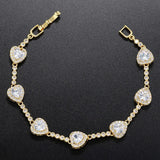 Shining Heart Zircon Bracelet - High Quality Square Shape - VL222