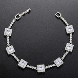 Shining Heart Zircon Bracelet - High Quality Square Shape - VL222