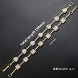 Shining Heart Zircon Bracelet - High Quality Square Shape - VL222