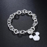 Silver Mickey Charm Bracelet Jewelry For Women