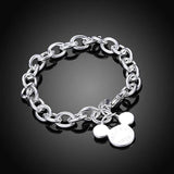 Silver Mickey Charm Bracelet Jewelry For Women