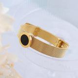 Roman Digital Charm Watchband Mesh Chain Bracelet Bangle