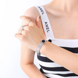 Roman Digital Charm Watchband Mesh Chain Bracelet Bangle