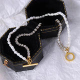 Waterproof Pearl OT Buckle Tennis Chain Bracelet for Women
