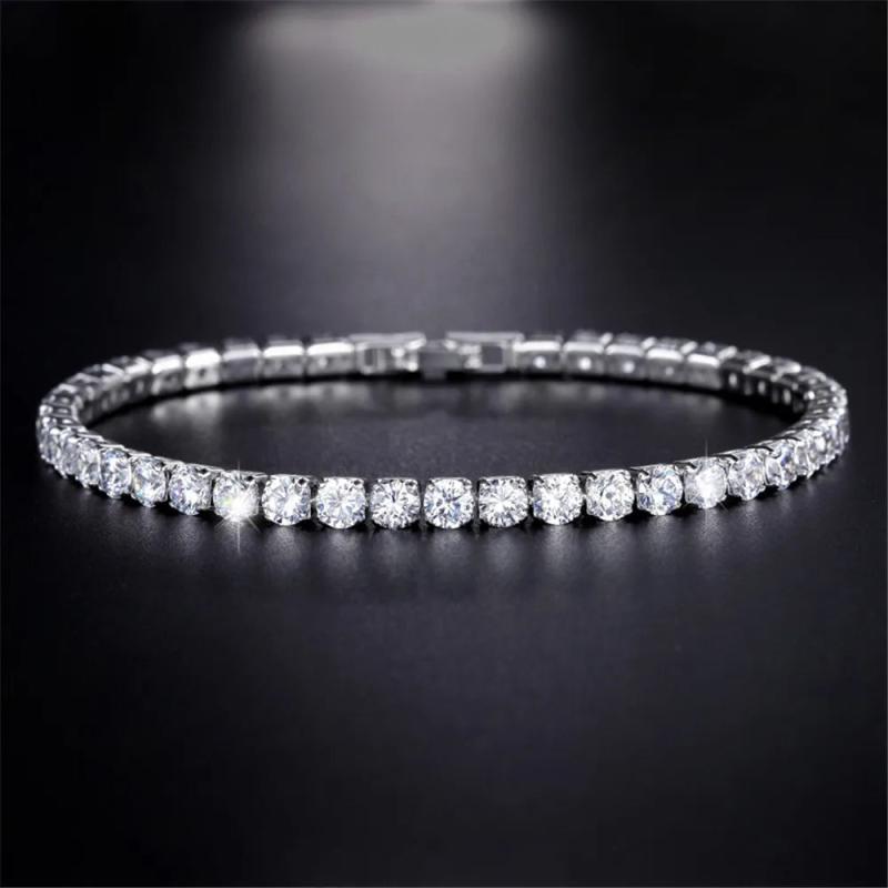CZ Tennis Bracelet Crystal Chain Elegant Wedding Jewelry