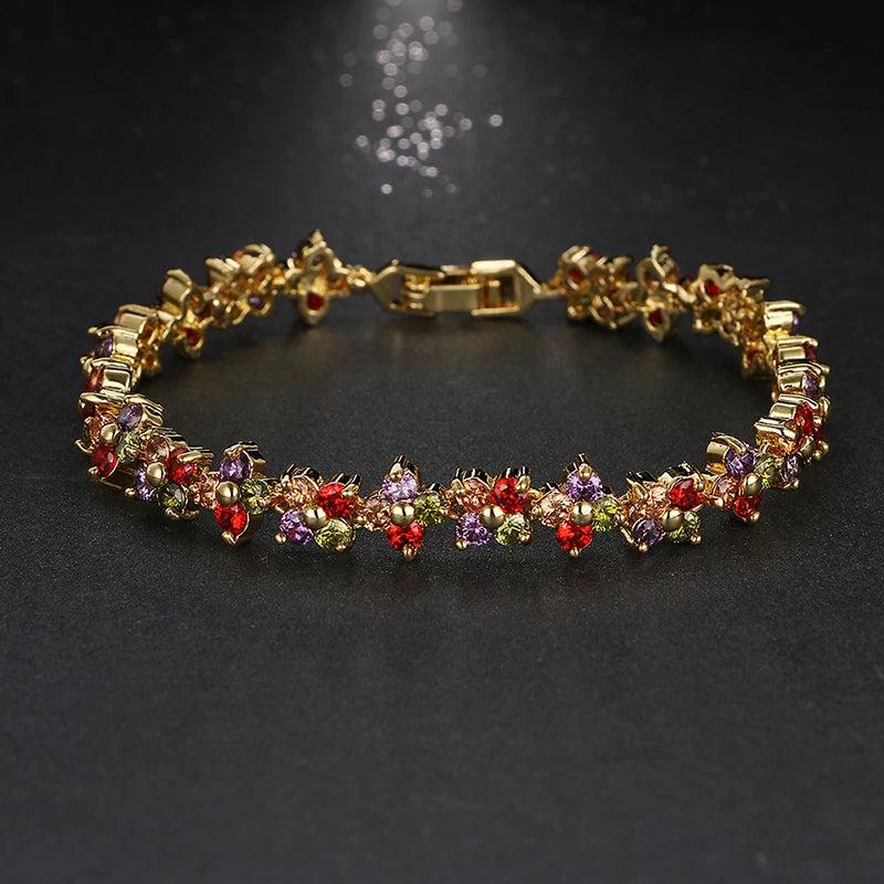SUGU Flower Zirconia Bracelet for Young Ladies