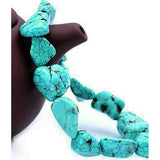 Turquoise Gemstone Nugget Beads Bangle Bracelet