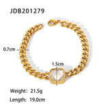 Youthway Cuban Chain Bracelet Stainless Steel 18K PVD Plated Women Cuff Gift
