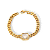 Youthway Cuban Chain Bracelet Stainless Steel 18K PVD Plated Women Cuff Gift