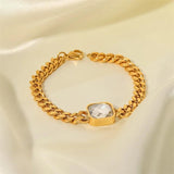 Youthway Cuban Chain Bracelet Stainless Steel 18K PVD Plated Women Cuff Gift