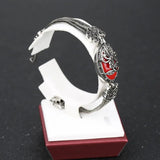 Bohemian Flower Butterfly Crystal Silver Bracelet Vintage Jewelry