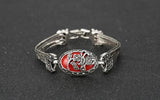 Bohemian Flower Butterfly Crystal Silver Bracelet Vintage Jewelry