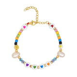 YASTYT Pearl Bracelets For Women Glass Bead Crystal Boho Jewelry