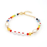 YASTYT Pearl Bracelets For Women Glass Bead Crystal Boho Jewelry